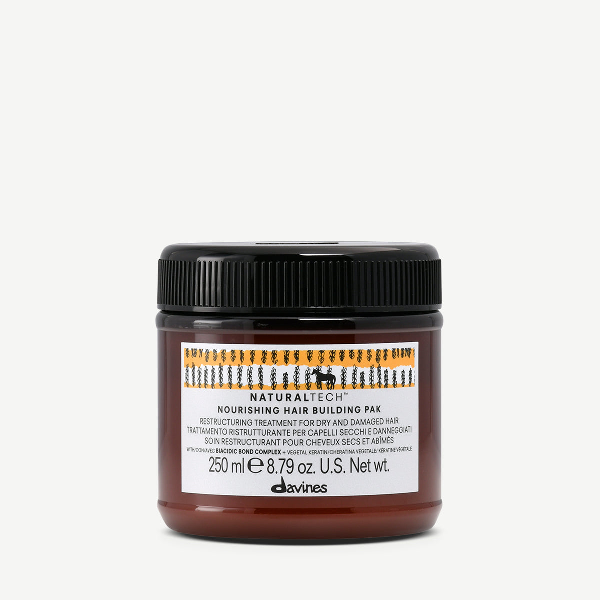 Davines International NOURISHING Hair Building Pak - Restructuring mask with vegetal keratin combined with Biacidic Bond Complex for dry and brittle hair