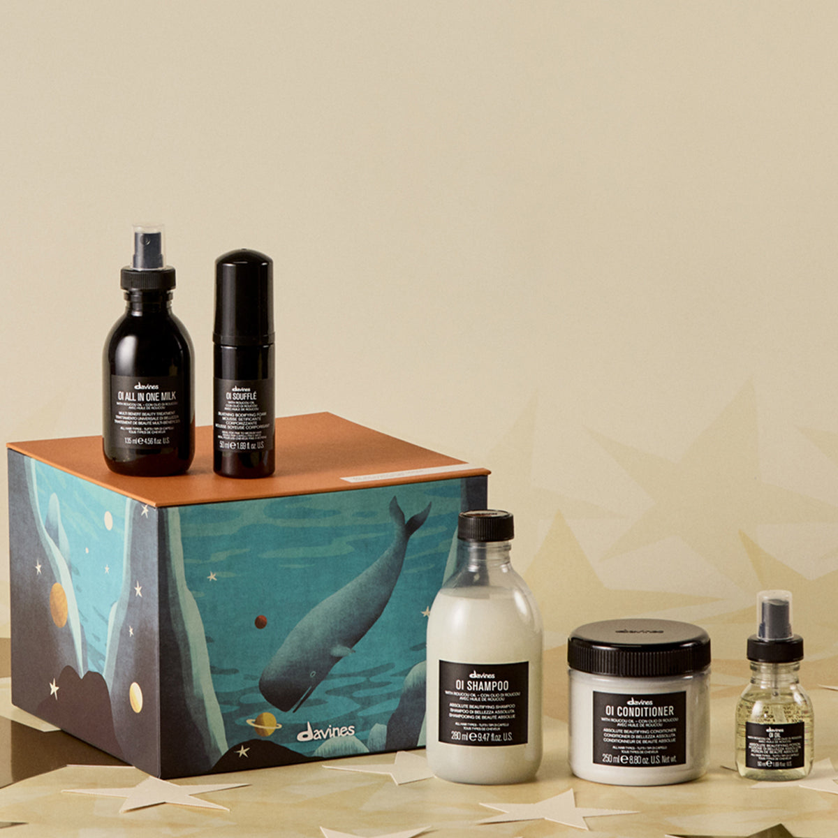 Davines International OI Deep Marine World Gift Set for All Hair Types - Luxurious routine set for amazing shine and beauty to the hair
